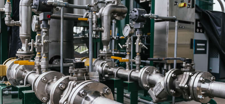 Sistema de tuberías para trasladar los líquidos en la industria